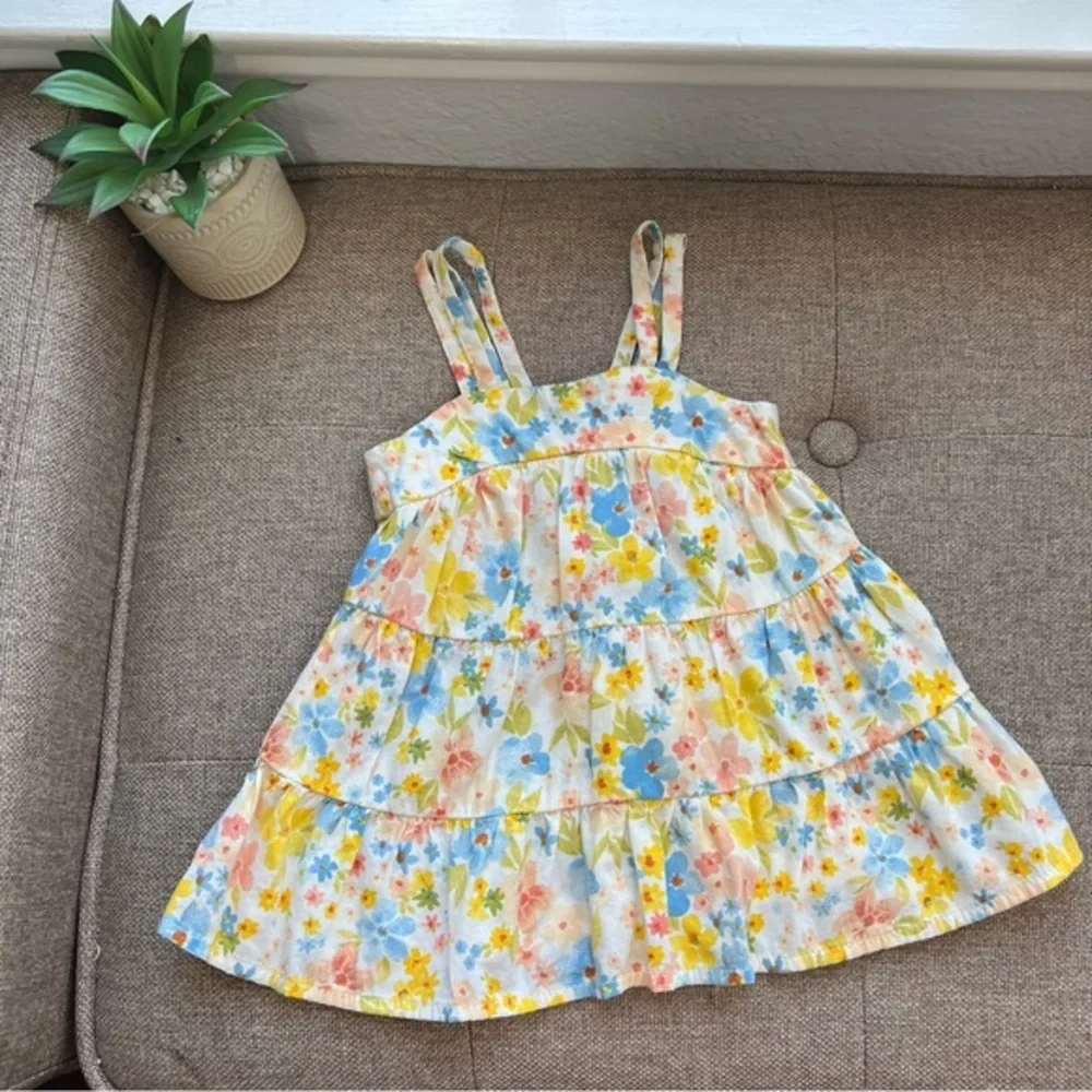 Old Navy Baby Girl Floral Tiered Dress 6-12M Pastel‎ Spring Summer